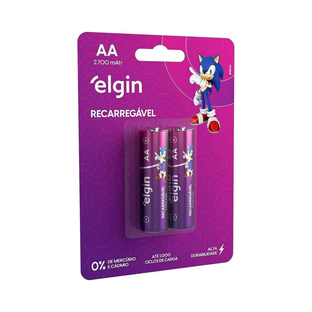 Pilhas Recarregáveis AA 1.2V Elgin 2 unidades