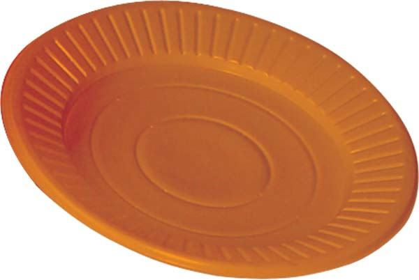 Prato Sobremesa Redondo Laranja 15cm com 10 Unidades Trik Trik