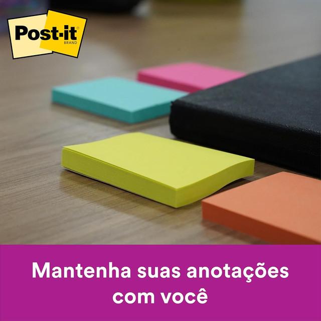 Notas Adesivas Post-it 4 blocos 50 folhas cada 38mm x 50mm Cor Tropical