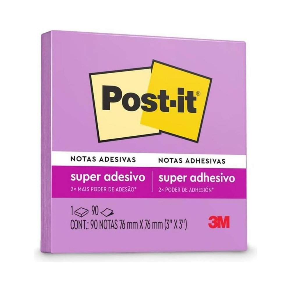 Notas Adesivas Post-it 90 folhas 76mm x 76mm &Iacute;ris Lil&aacute;s