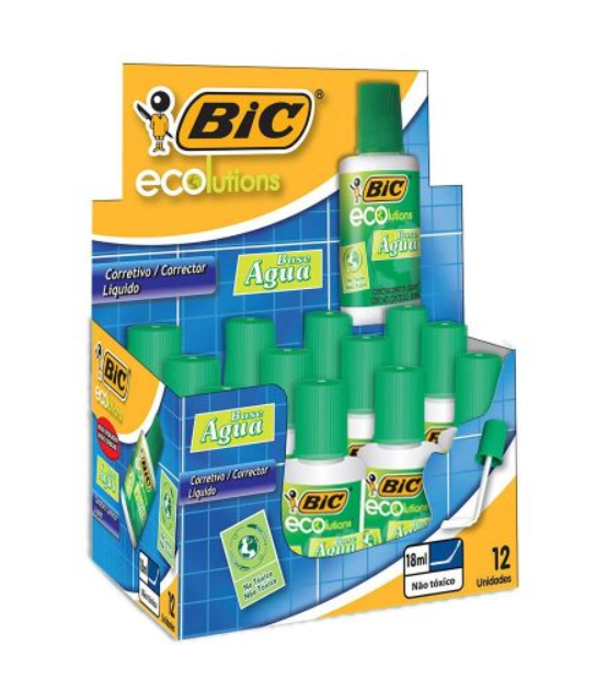 Corretivo Líquido Eco Solution BIC 18ml 12 unidades