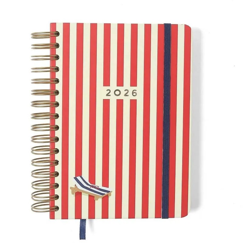 Agenda Planner Diária Cicero 2026 Praia Sol A5 Wire-o