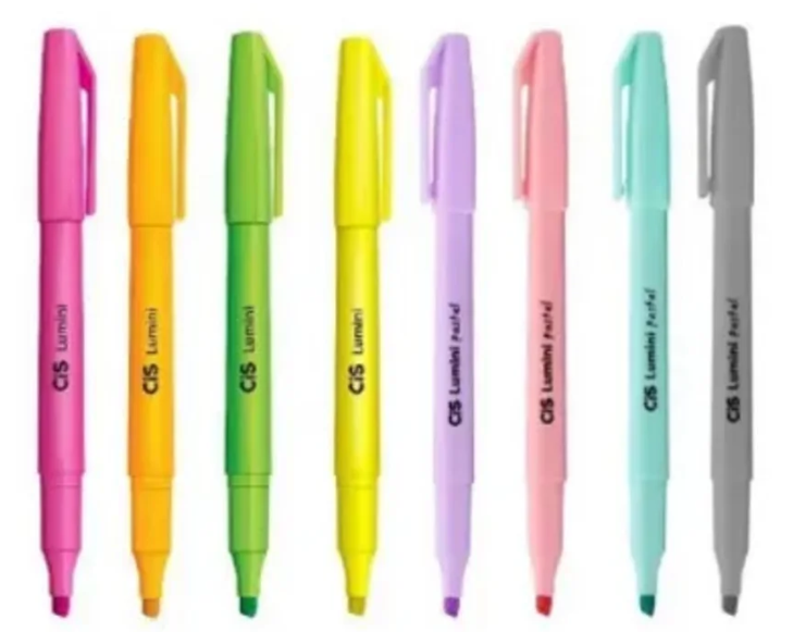 Caneta Marca Texto Cis Lumini Neon/Pastel 8 Cores