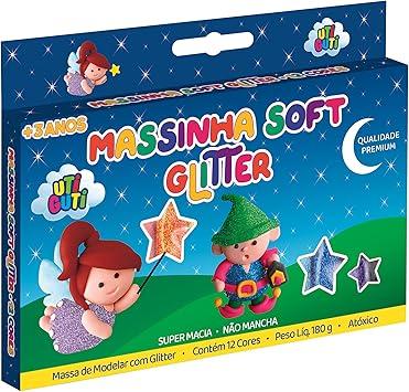 Massa de Modelar, Uti Guti, Glitter 12 Cores