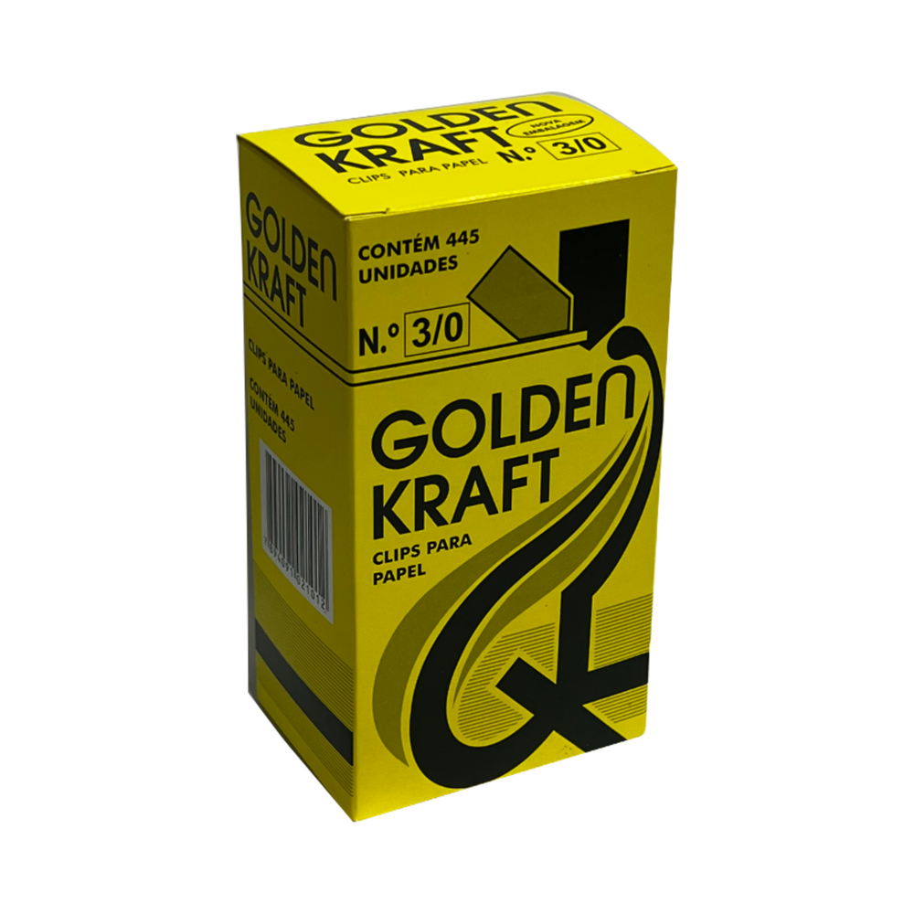 Clips para Papel 33mm Golden Kraft Colorido 445 unidades