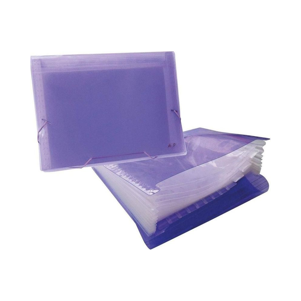 Pasta Sanfonada A4 com 12 Divis&oacute;rias ACP Lil&aacute;s