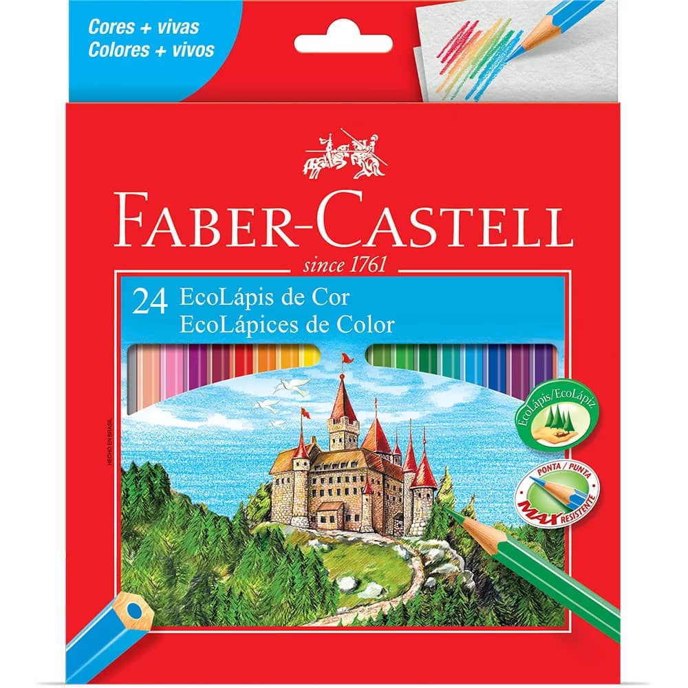 Estojo 24 EcoLápis de Cor Sextavado Faber-Castell