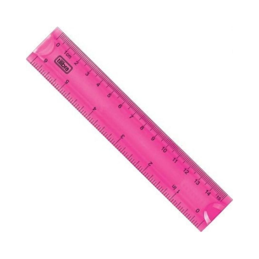 R&eacute;gua Flex&iacute;vel 15cm Rosa Tilibra