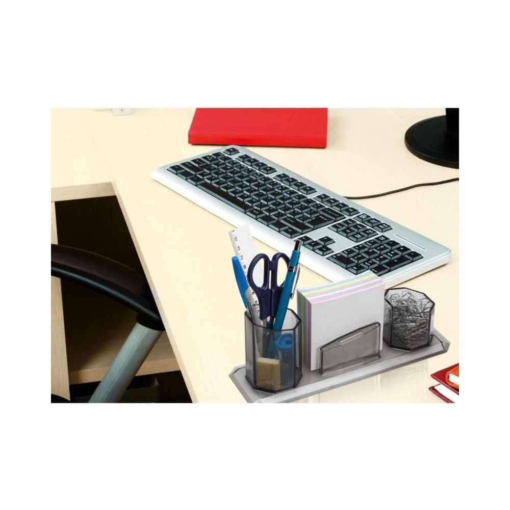 Porta L&aacute;pis Lembrete Waleu Cristal/Fum&ecirc;