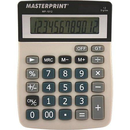 Calculadora de Mesa 12 dígitos Masterprint MP 1012 Cinza Unitária