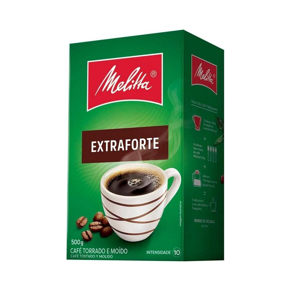 Caf&eacute; Torrado e Mo&iacute;do Melitta Extraforte a V&aacute;cuo 500g Unit&aacute;rio