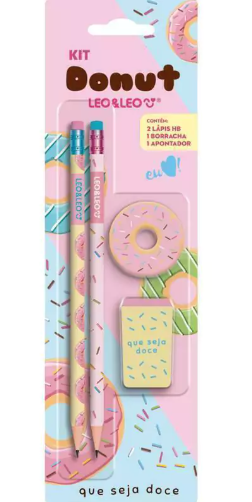 Kit Escolar Donuts Leo&Leo 4 pe&ccedil;as