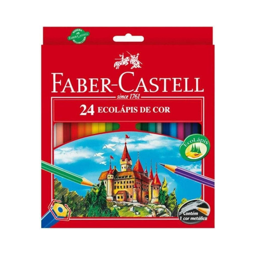 Estojo 24 EcoL&aacute;pis de Cor Sextavado Faber-Castell