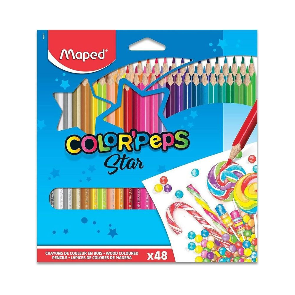 L&aacute;pis de Cor 832048ZV Maped Color Peps 48 Cores Triangular