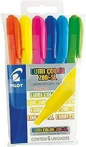 Marca Texto Lumi Color 200-SL Pilot 6 cores Blister