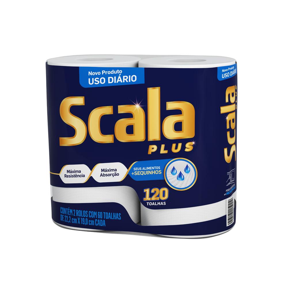 Toalha de Papel Scala Plus Regular 2 Rolos 120 Folhas - Fardo 12 pacotes