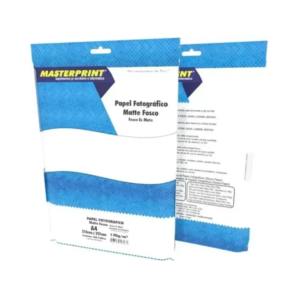 Papel Fotogr&aacute;fico Matte 170g/m&sup2; Masterprint A4 Branco
