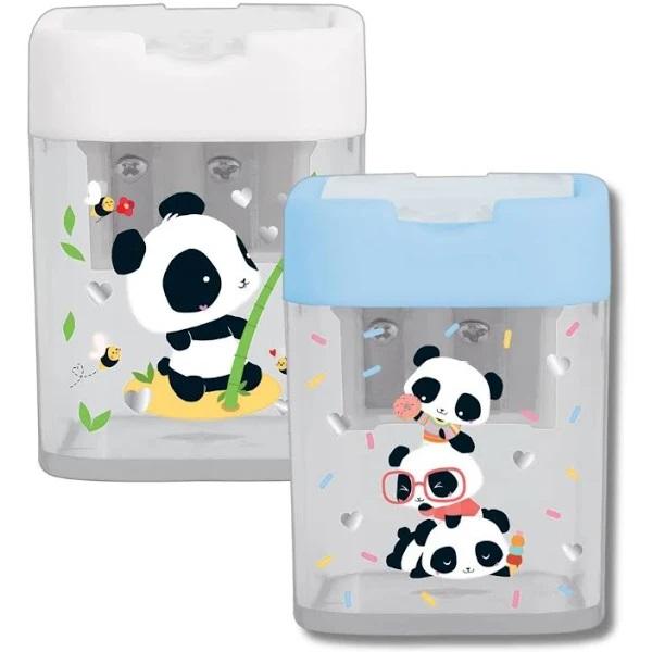 Apontador com Dep&oacute;sito 2 Furos Tilibra Panda Cores Sortidas