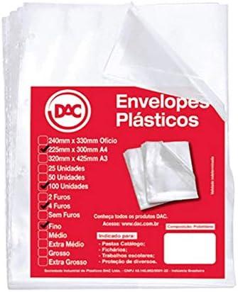 Envelope Plástico Ofício 4 furos caixa 100 unidades