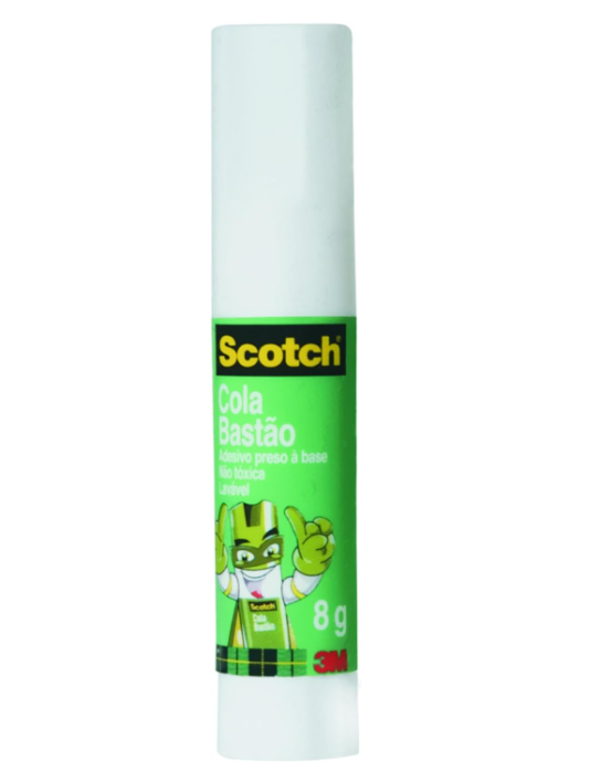 Cola Bast&atilde;o Scotch Lav&aacute;vel N&atilde;o T&oacute;xica 8g Branca