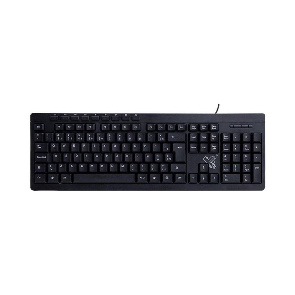 Teclado Multim&iacute;dia SK-2030 Maxprint USB Preto 116 Teclas