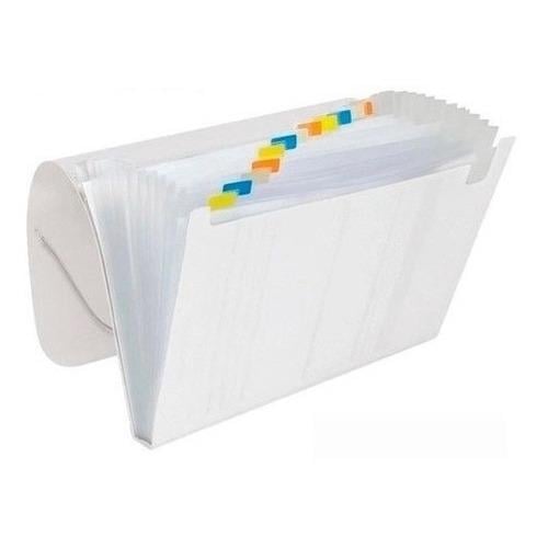 Pasta Sanfonada A4 com elástico 12 divisões ACP Cristal 330mm x 235mm x 35mm