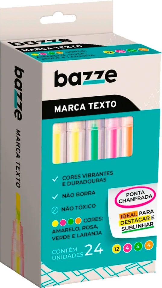 Caixa Marca Texto Bazze 24 Cores