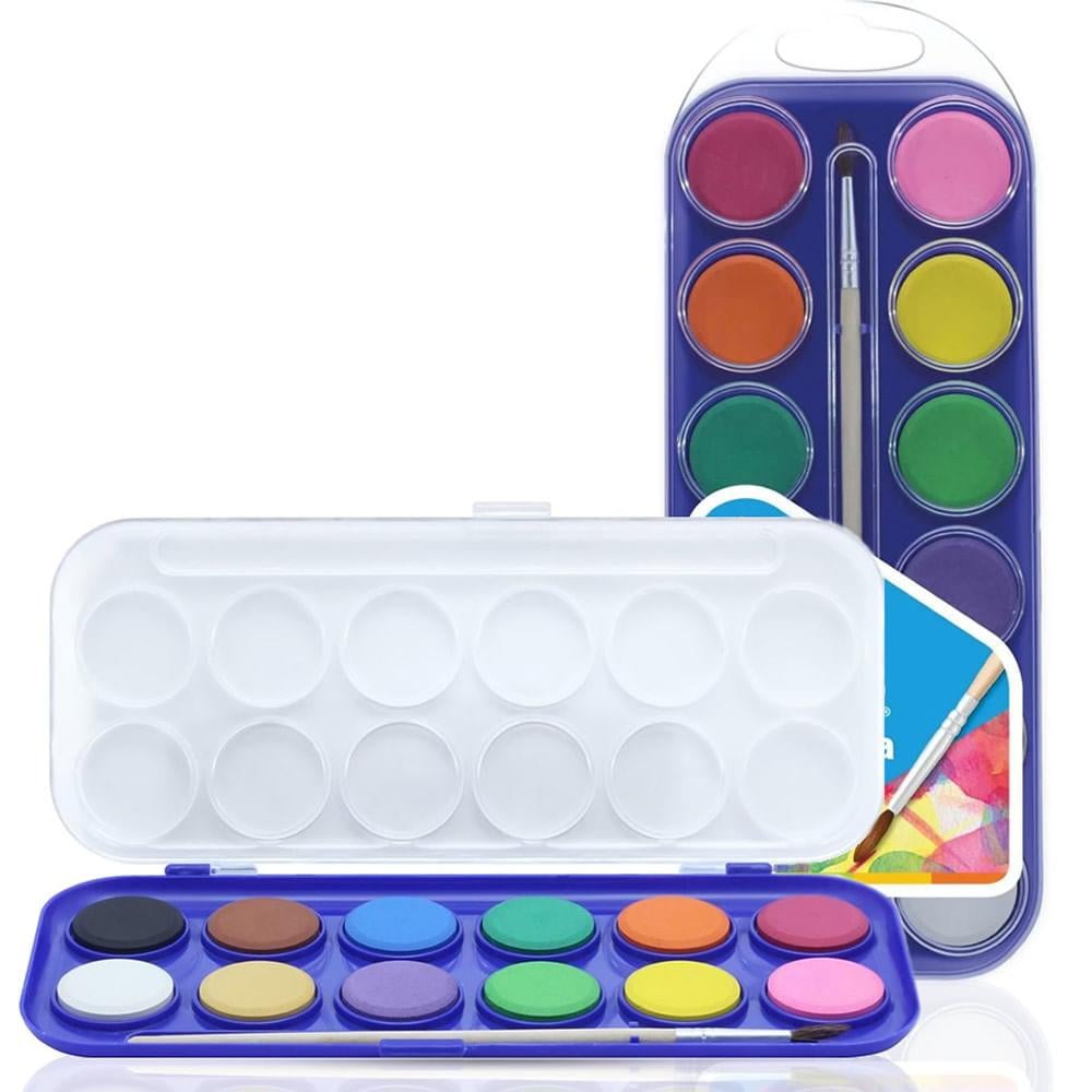 Aquarela CIS 12 cores vibrantes com pincel