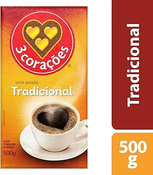 Café Torrado e Moído 3 Corações Tradicional a Vácuo 500g