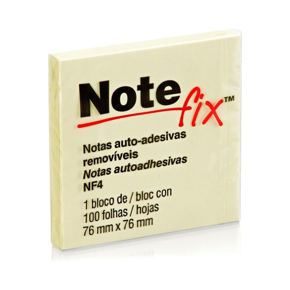 Bloco Adesivo  1 Bloco 76x76mm Notefix Papel Amarelo