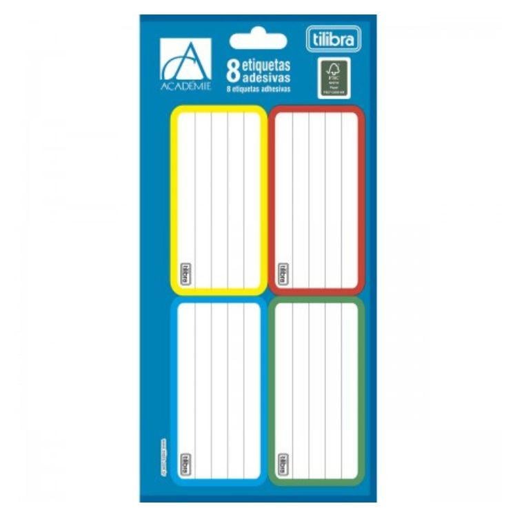 Etiqueta Adesiva Escolar 100mm x 208mm 8 Pe&ccedil;as Tilibra Acad&eacute;mie