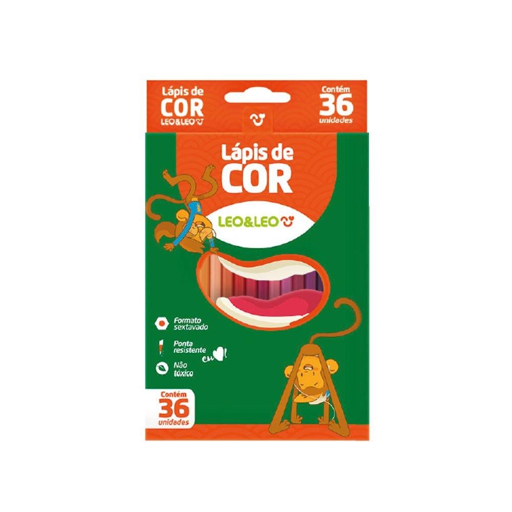 L&aacute;pis de Cor Sextavado Linha Eco Leo e Leo 36 cores