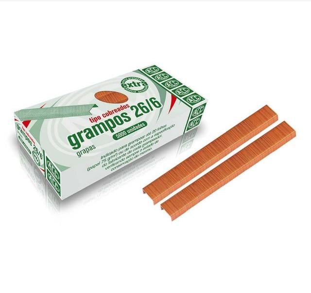 Grampos tipo cobreado 26/6 ACC 1000 unidades