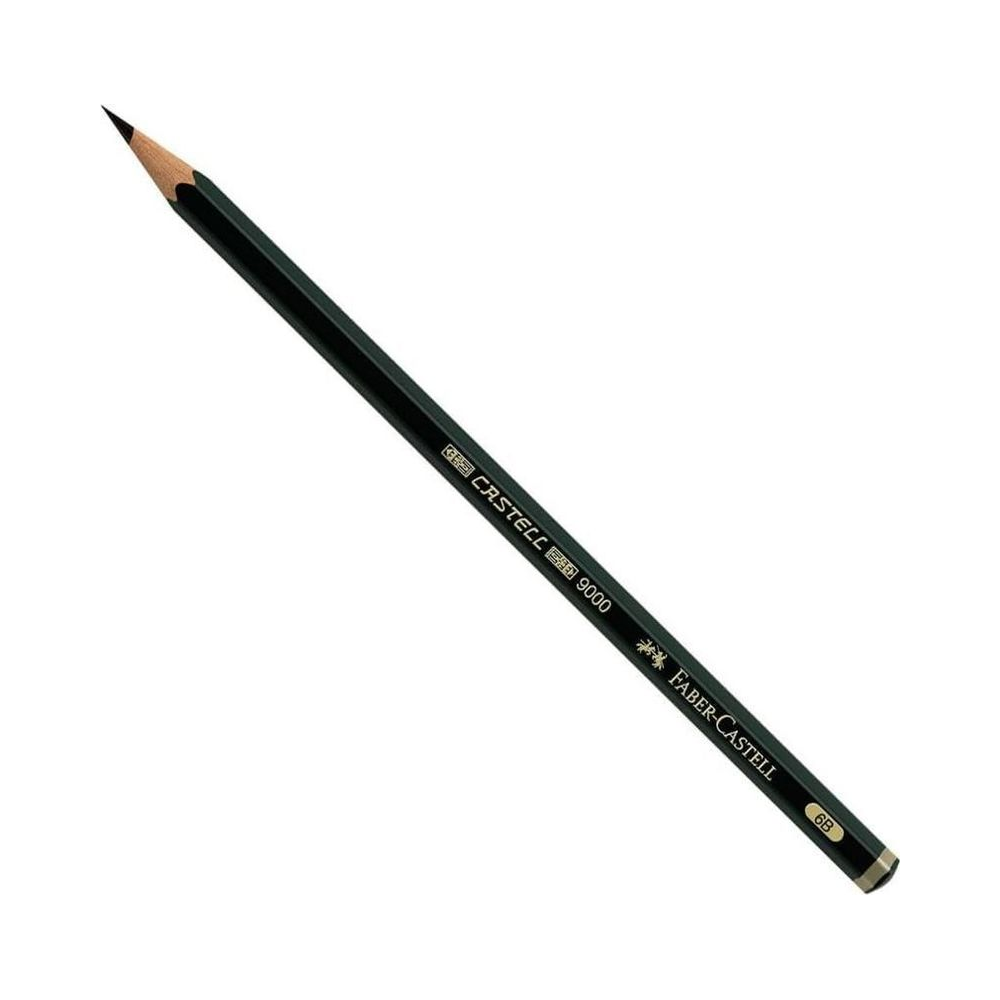 L&aacute;pis Sextavado Grafite 6B Faber-Castell 9000 Unit&aacute;rio