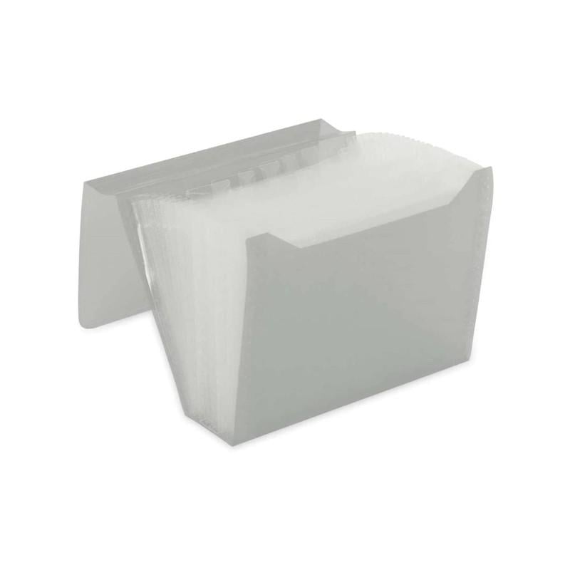 Pasta Sanfonada Duplicata 31 divisórias Polibras Cristal 186mm x 67mm x 245mm