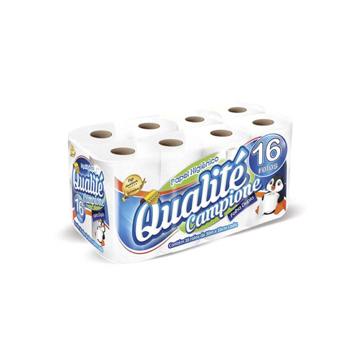 Papel Higi&ecirc;nico Folha Dupla Branco 30m 16RL Qualite IPEL