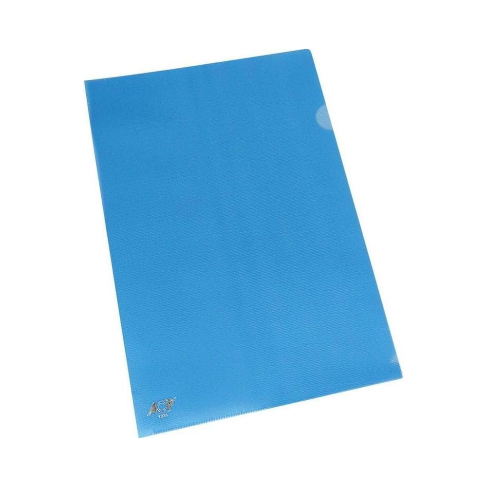 Pasta L Pl&aacute;stica A4 ACP Azul Pacote com 10 unidades