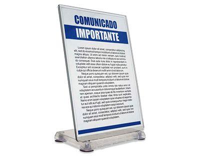 Expositor Display Vertical Autocolante A4 Novacril Cristal Unitario