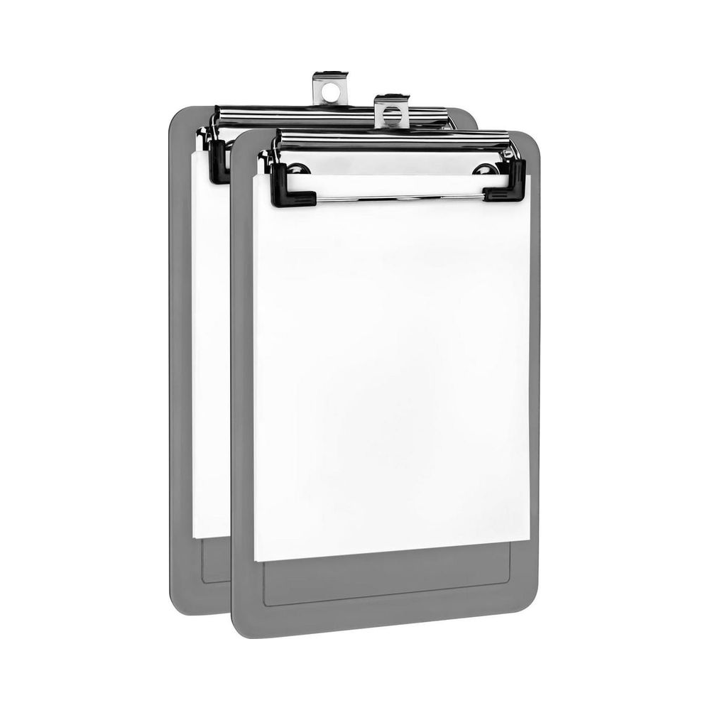 Prancheta Pl&aacute;stica A6 Acrimet Fum&ecirc; com Prendedor Met&aacute;lico