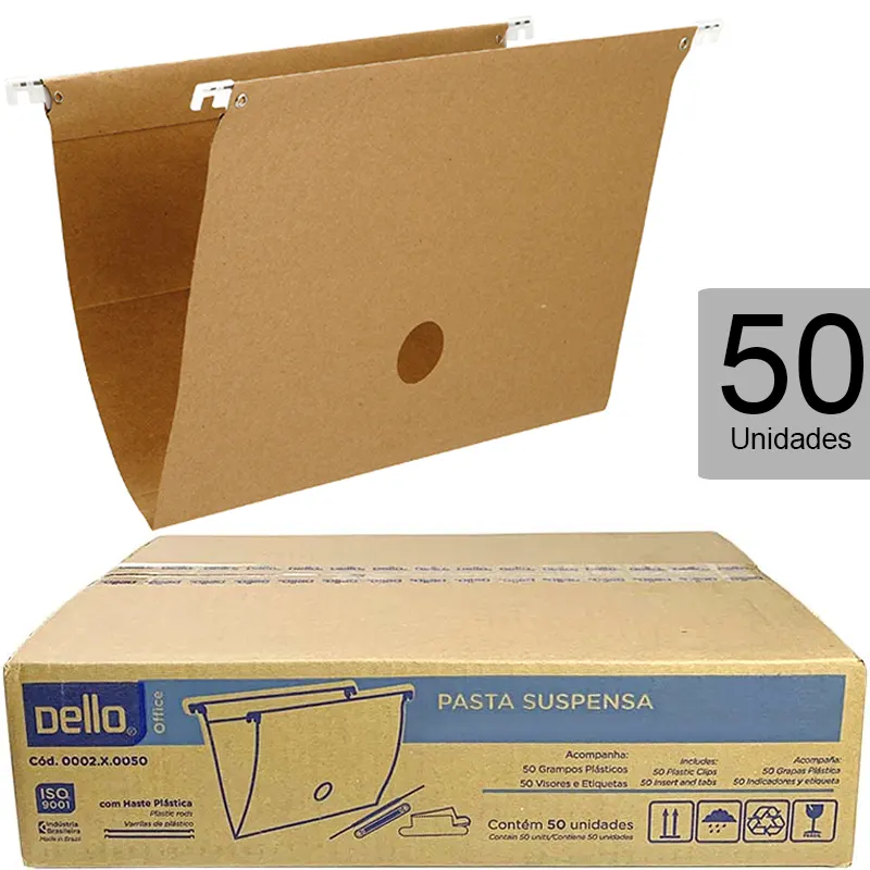 Pasta Suspensa Kraft Dello com 50 Unidades