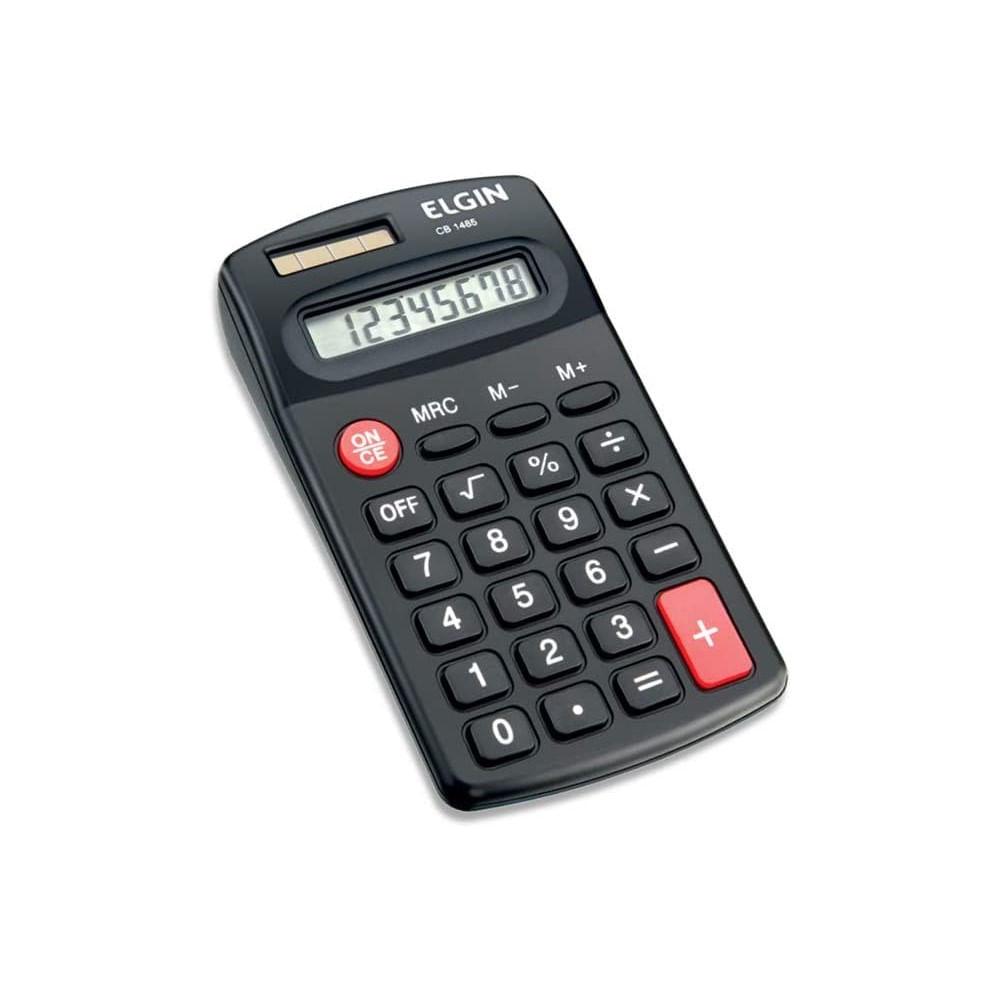 Calculadora Bolso CB 1485 Elgin 8 D&iacute;gitos Preta Visor Cristal L&iacute;quido