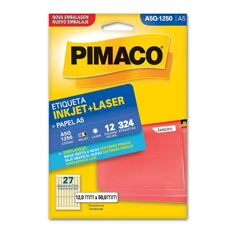 Etiqueta Pimaco A5Q1250 com 12 Folhas