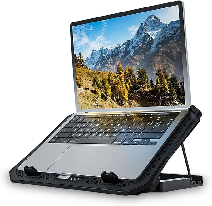 Suporte para Notebook Propmax 60000118 Maxprint 5 Ajustes USB Preto Ergon&ocirc;mico