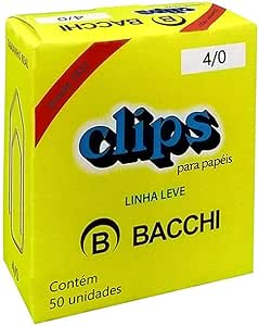 Clips A&ccedil;o Galvanizado Bacchi N4 Caixa com 50 Unidades