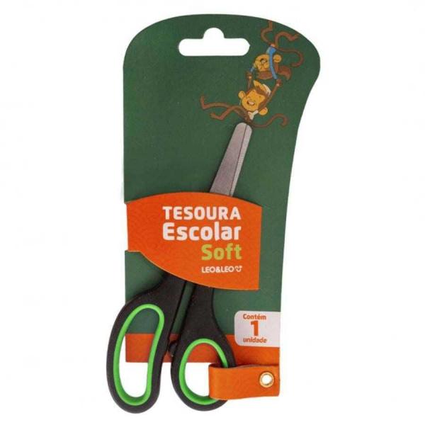 Tesoura Escolar Soft Leo e Leo Unit&aacute;ria