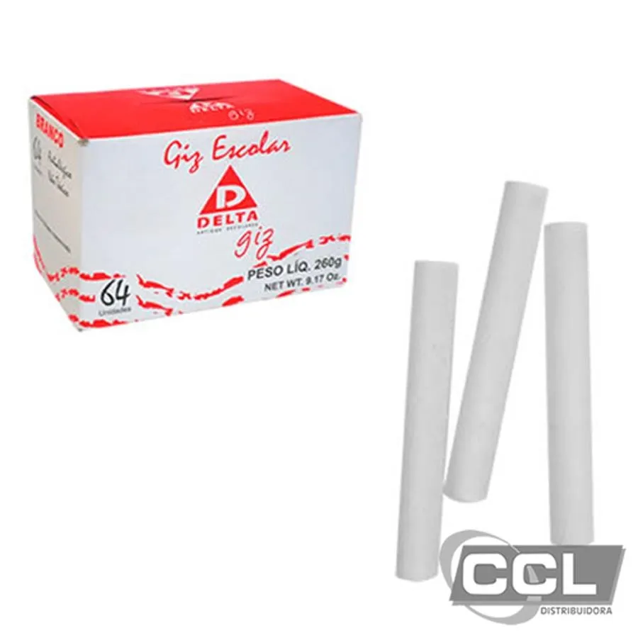 Giz Escolar Branco Delta 64 unidades