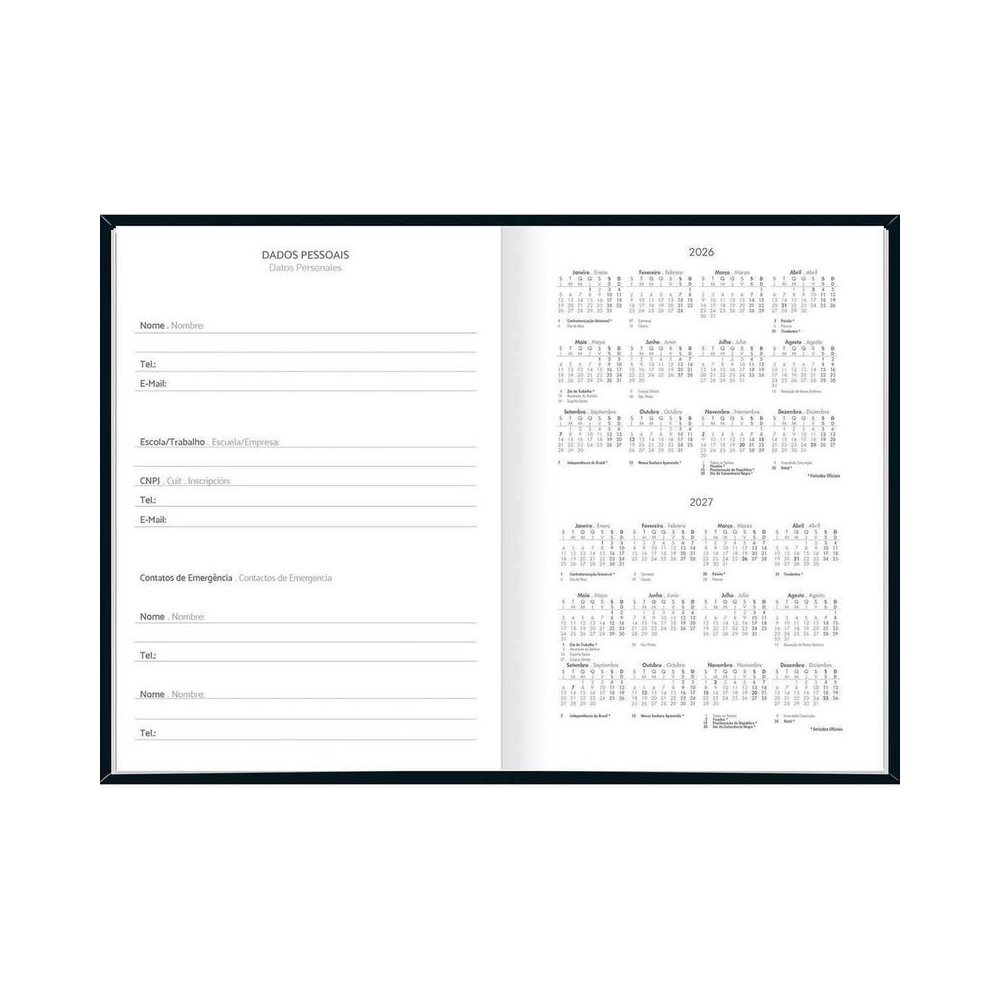 Agenda 2025 Tilibra Spice Preta 14,5x20,5cm