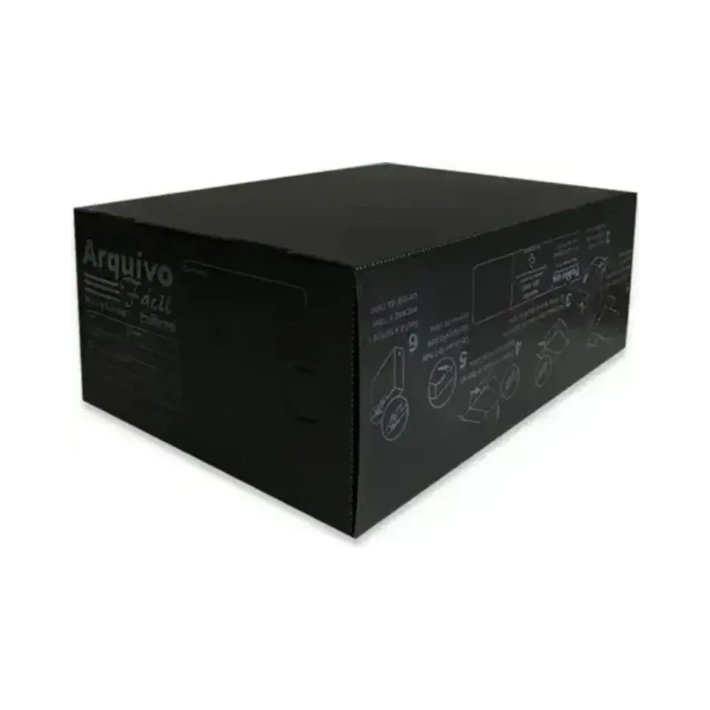 Arquivo F&aacute;cil Econ&ocirc;mico Polibras Preto 250mm x 130mm x 350mm