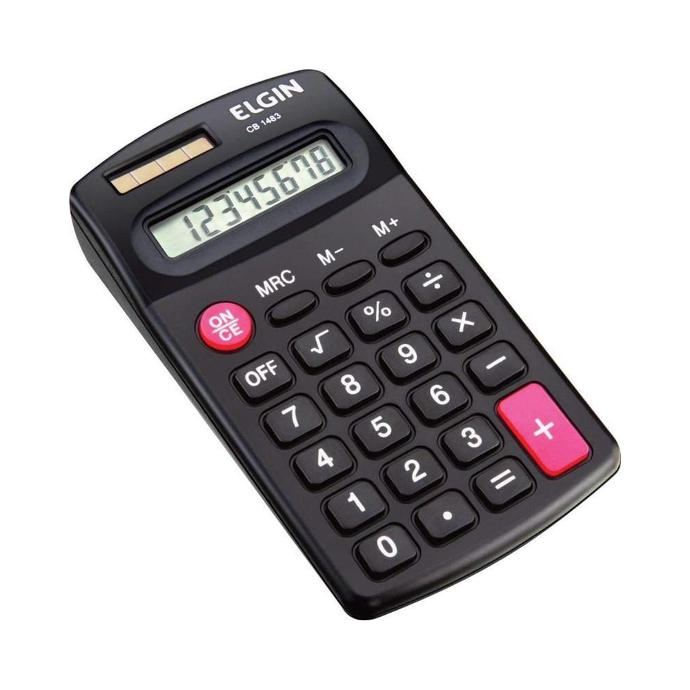 Calculadora de Bolso Pl&aacute;stica 8 d&iacute;gitos Elgin CB1483 Preta