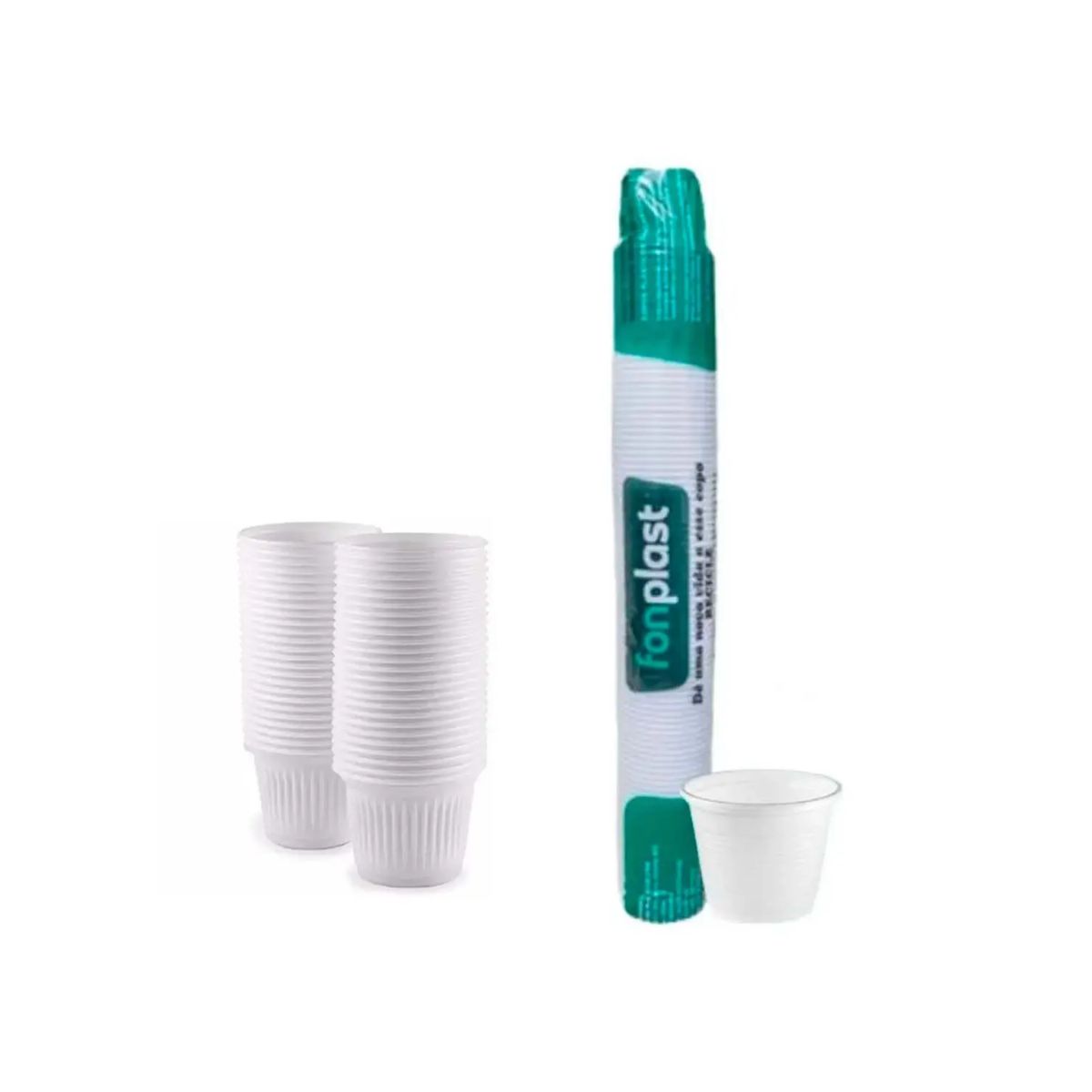 Copo Pl&aacute;stico Descart&aacute;vel Branco 50ml 100un